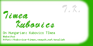 timea kubovics business card