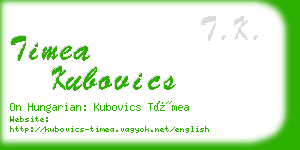 timea kubovics business card